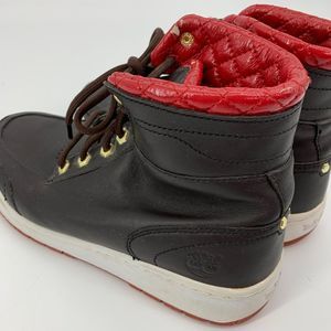 Timberland High Top Sneaker Black Red Size 8.5 W Lace Up 91575 2028